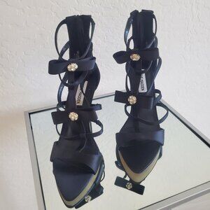 Steve Madden Sinclair Satin Rhinestone Embellished Strappy Dress Sandals